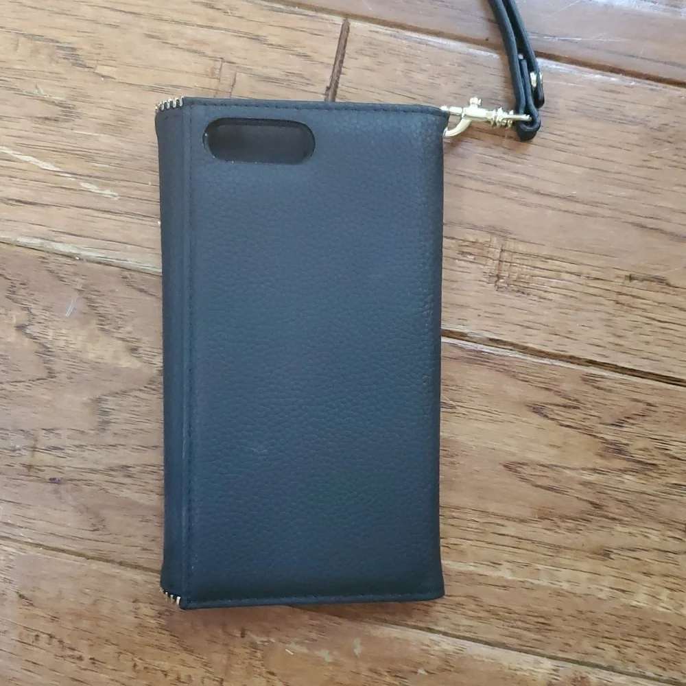 Rebecca Minkoff Black Phone Wristlet with Gold Accents
